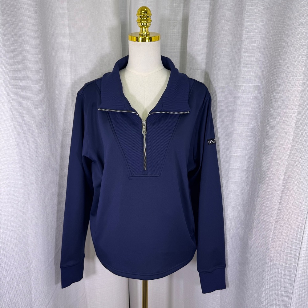 NEW Greyson Wren Quarter Zip W's Large Blue Performance Golf Embroidered Arm